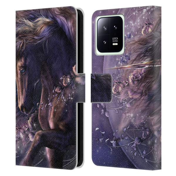 Laurie Prindle Fantasy Horse Chimera Black Rose Unicorn Leather Book Wallet Case Cover For Xiaomi 13 5G