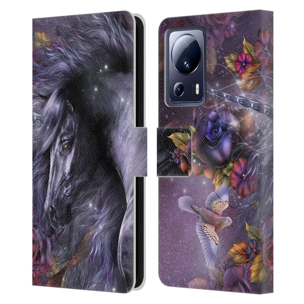 Laurie Prindle Fantasy Horse Blue Rose Unicorn Leather Book Wallet Case Cover For Xiaomi 13 Lite 5G