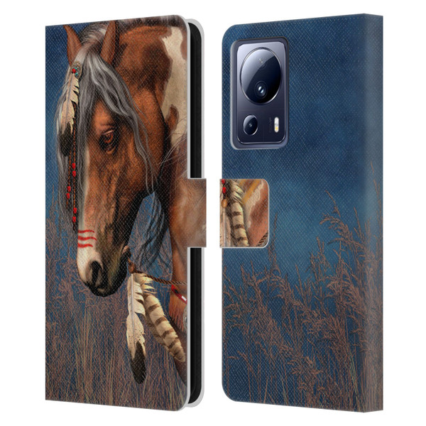 Laurie Prindle Fantasy Horse Native American War Pony Leather Book Wallet Case Cover For Xiaomi 13 Lite 5G