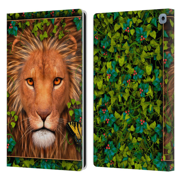 Laurie Prindle Lion Return Of The King Leather Book Wallet Case Cover For Amazon Fire HD 10 / Plus 2021