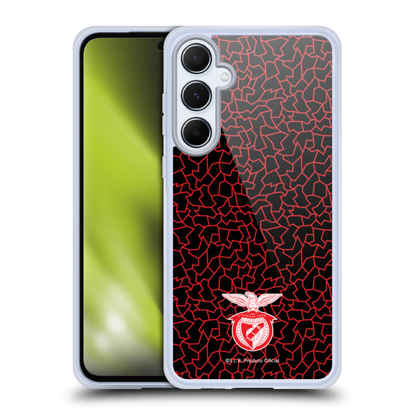 S.L. Benfica 2021/22 Crest Mosaic Pattern Soft Gel Case for Samsung Galaxy A55 5G