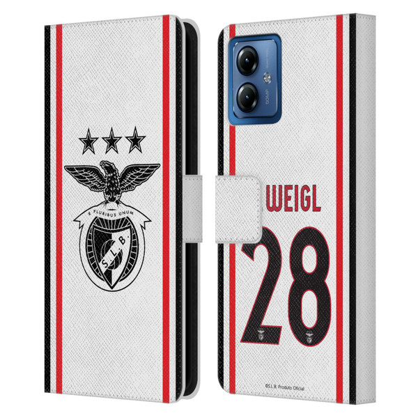 S.L. Benfica 2021/22 Players Away Kit Julian Weigl Leather Book Wallet Case Cover For Motorola Moto G14