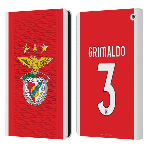 S.L. Benfica 2021/22 Players Home Kit Álex Grimaldo Leather Book Wallet Case Cover For Amazon Fire HD 8/Fire HD 8 Plus 2020