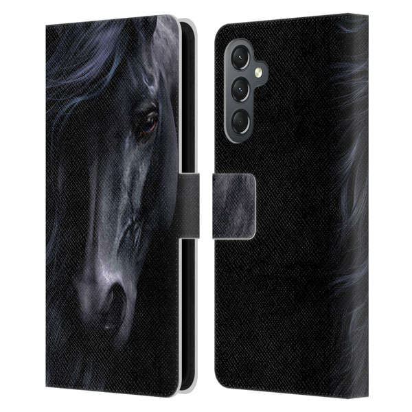 Laurie Prindle Western Stallion The Black Leather Book Wallet Case Cover For Samsung Galaxy A25 5G