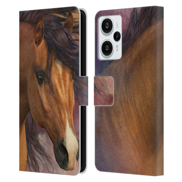 Laurie Prindle Western Stallion Flash Leather Book Wallet Case Cover For Xiaomi Redmi Note 12T