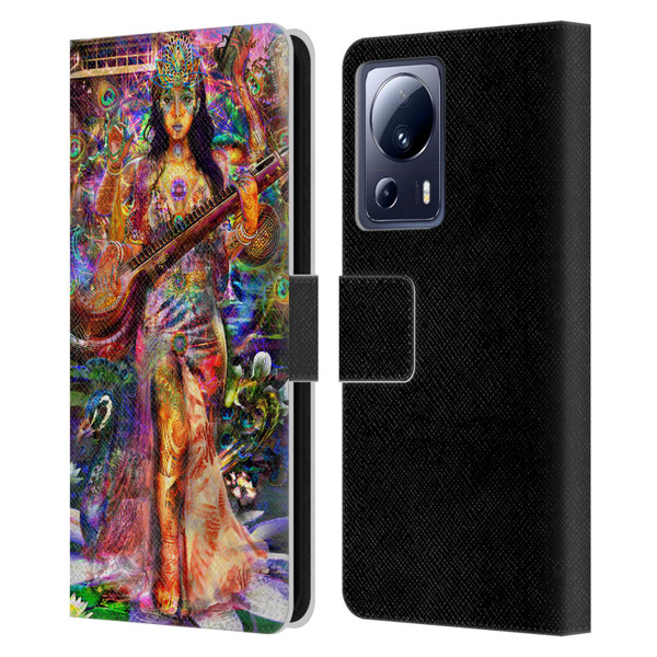 Jumbie Art Gods and Goddesses Saraswatti Leather Book Wallet Case Cover For Xiaomi 13 Lite 5G