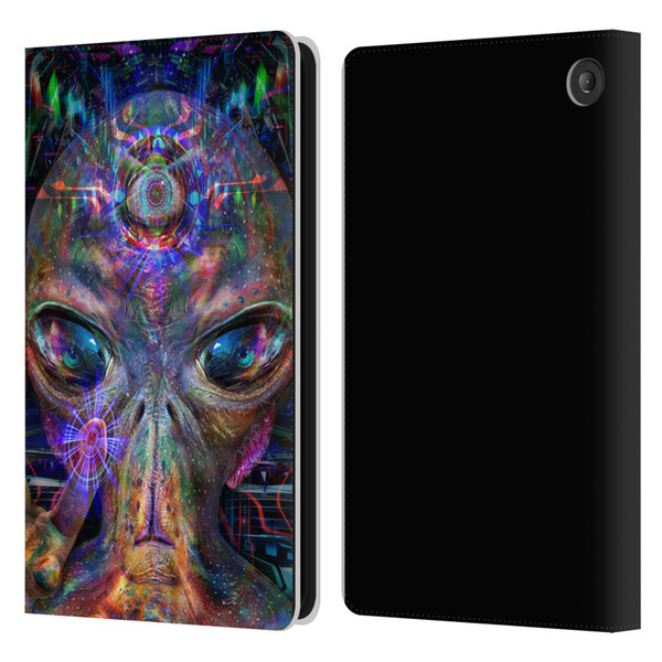 Jumbie Art Visionary Alien Leather Book Wallet Case Cover For Amazon Fire 7 2022