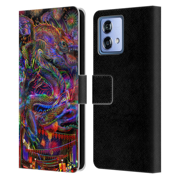 Jumbie Art Visionary Dragon Leather Book Wallet Case Cover For Motorola Moto G84 5G