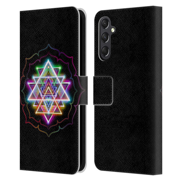 Jumbie Art Visionary Sri Yantra Leather Book Wallet Case Cover For Samsung Galaxy A24 4G / M34 5G