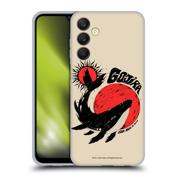 Gojira Graphics Whale Sun Moon Soft Gel Case for Samsung Galaxy A25 5G