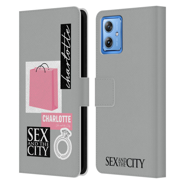 Sex and The City: Television Series Characters Shopping Bag Charlotte Leather Book Wallet Case Cover For Motorola Moto G54 5G