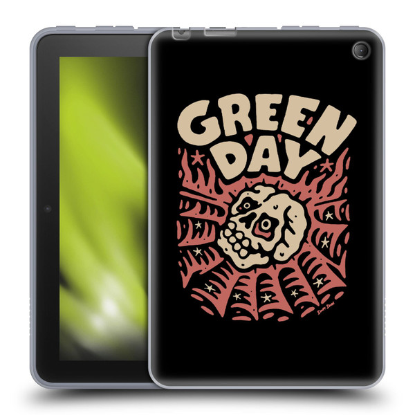 Green Day Graphics Skull Spider Soft Gel Case for Amazon Fire 7 2022