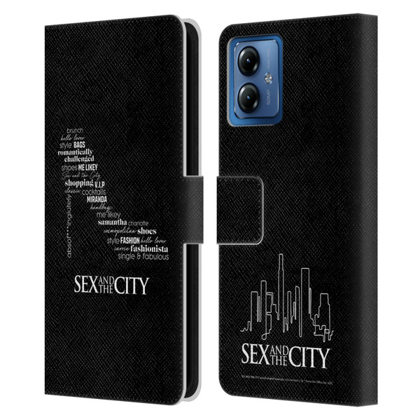 Sex and The City: Television Series Graphics Shoe Leather Book Wallet Case Cover For Motorola Moto G14