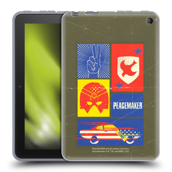 Peacemaker: Television Series Graphics Icons Soft Gel Case for Amazon Fire 7 2022