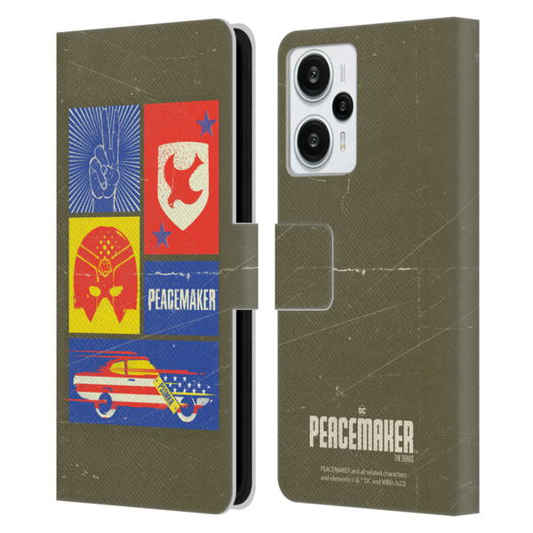 Peacemaker: Television Series Graphics Icons Leather Book Wallet Case Cover For Xiaomi Redmi Note 12T