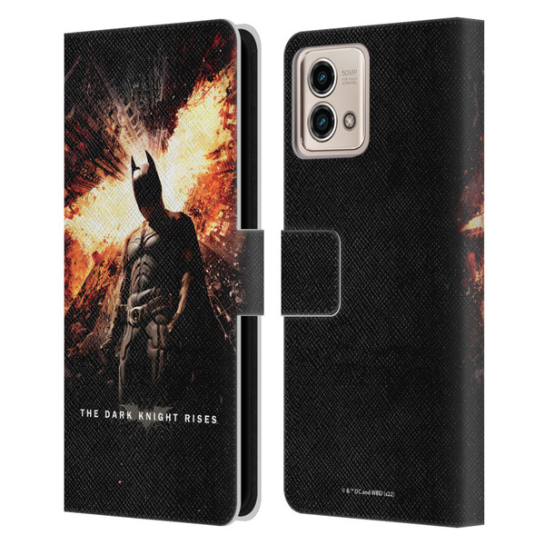 The Dark Knight Rises Key Art Batman Poster Leather Book Wallet Case Cover For Motorola Moto G Stylus 5G 2023