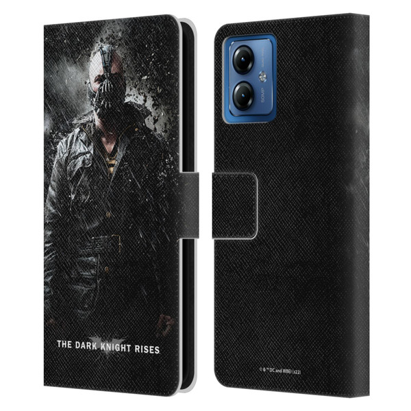 The Dark Knight Rises Key Art Bane Rain Poster Leather Book Wallet Case Cover For Motorola Moto G14