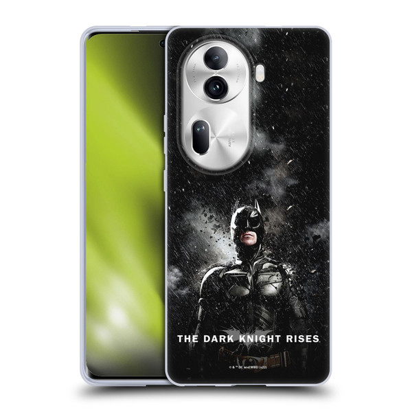 The Dark Knight Rises Key Art Batman Rain Poster Soft Gel Case for OPPO Reno11 Pro