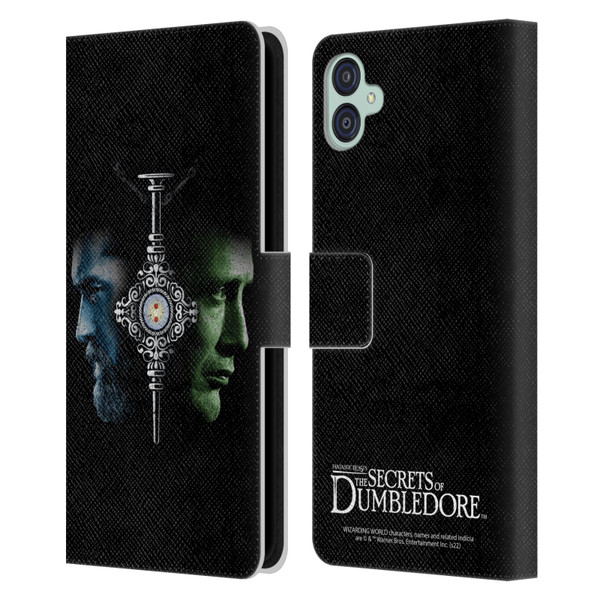 Fantastic Beasts: Secrets of Dumbledore Graphic Core Dumbledore And Grindelwald Leather Book Wallet Case Cover For Samsung Galaxy M04 5G / A04e