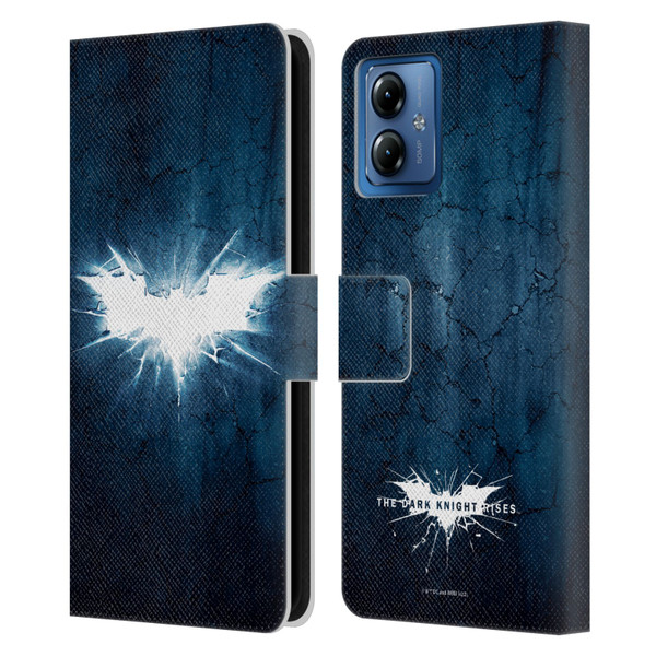 The Dark Knight Rises Logo Grunge Leather Book Wallet Case Cover For Motorola Moto G14