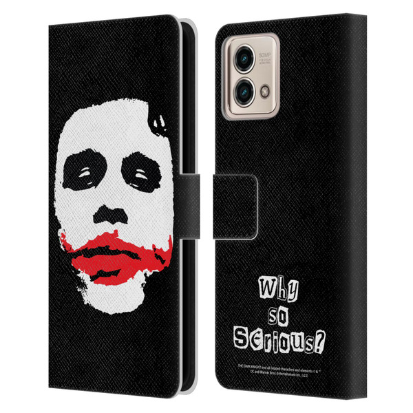 The Dark Knight Character Art Joker Face Leather Book Wallet Case Cover For Motorola Moto G Stylus 5G 2023