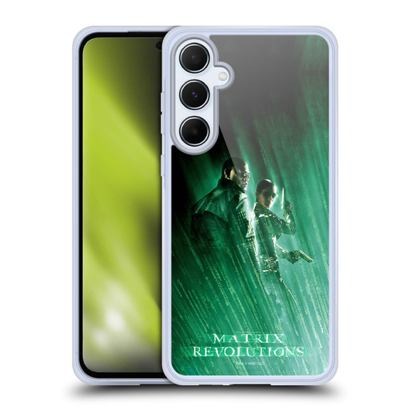 The Matrix Revolutions Key Art Morpheus Trinity Soft Gel Case for Samsung Galaxy A55 5G