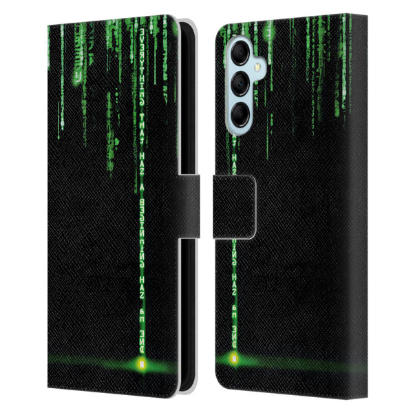 The Matrix Revolutions Key Art Everything That Has Beginning Leather Book Wallet Case Cover For Samsung Galaxy M14 5G