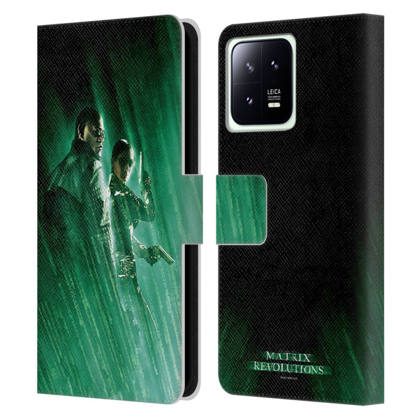 The Matrix Revolutions Key Art Morpheus Trinity Leather Book Wallet Case Cover For Xiaomi 13 5G