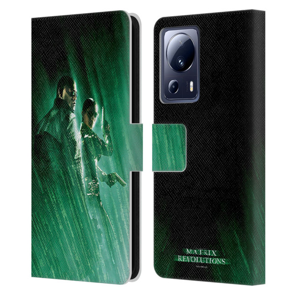 The Matrix Revolutions Key Art Morpheus Trinity Leather Book Wallet Case Cover For Xiaomi 13 Lite 5G
