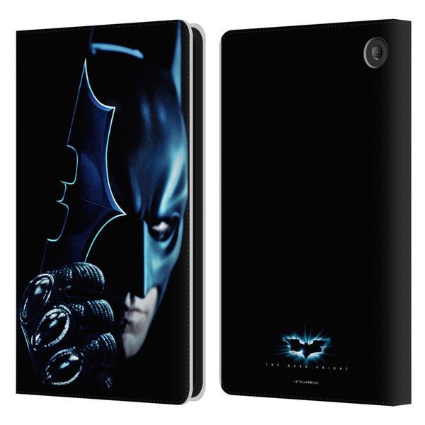 The Dark Knight Key Art Batman Batarang Leather Book Wallet Case Cover For Amazon Fire 7 2022