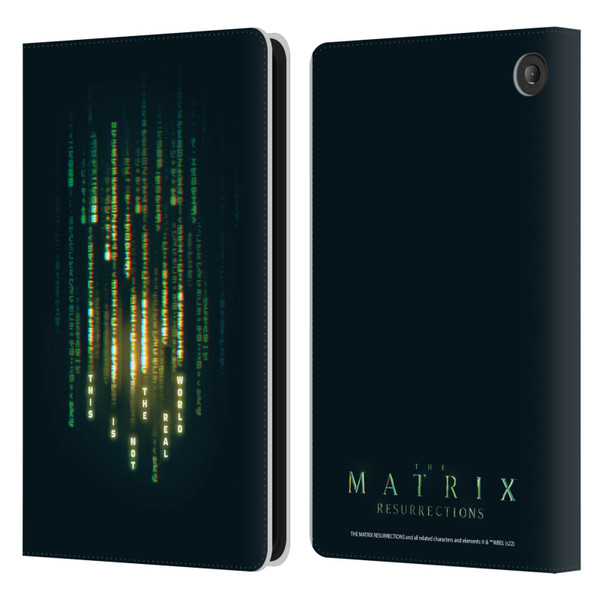 The Matrix Resurrections Key Art This Is Not The Real World Leather Book Wallet Case Cover For Amazon Fire 7 2022