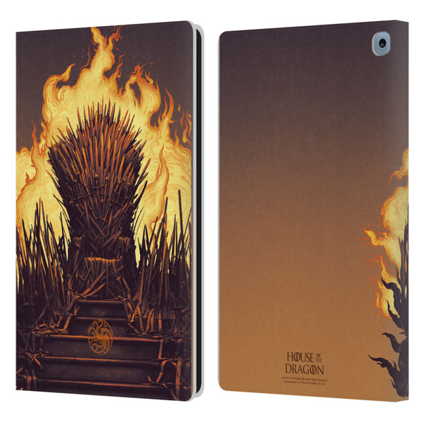 House Of The Dragon: Television Series Art Iron Throne Leather Book Wallet Case Cover For Amazon Fire HD 10 / Plus 2021