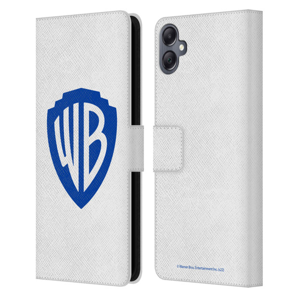 Warner Bros. Shield Logo White Leather Book Wallet Case Cover For Samsung Galaxy A05