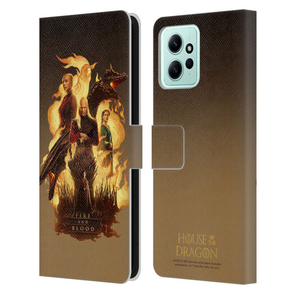 House Of The Dragon: Television Series Art Fire And Blood Leather Book Wallet Case Cover For Xiaomi Redmi 12