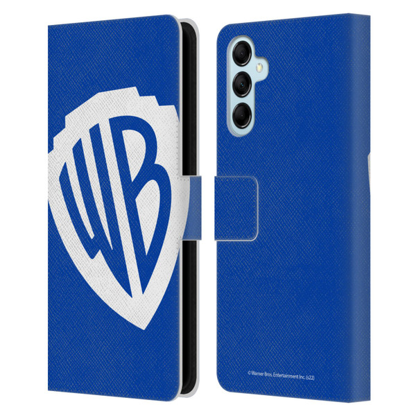Warner Bros. Shield Logo Oversized Leather Book Wallet Case Cover For Samsung Galaxy M14 5G
