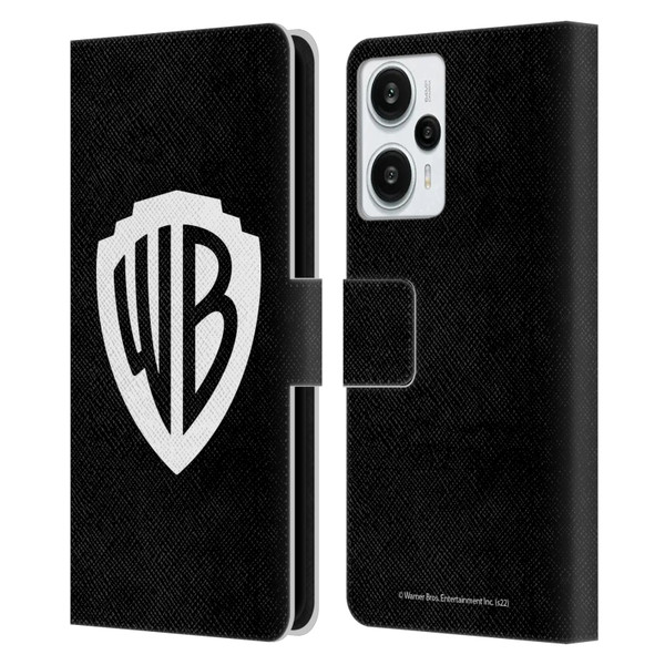 Warner Bros. Shield Logo Black Leather Book Wallet Case Cover For Xiaomi Redmi Note 12T