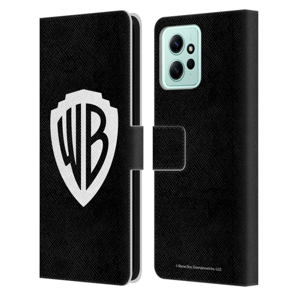 Warner Bros. Shield Logo Black Leather Book Wallet Case Cover For Xiaomi Redmi 12