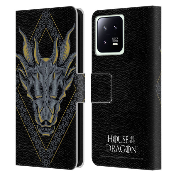 House Of The Dragon: Television Series Graphics Dragon Head Leather Book Wallet Case Cover For Xiaomi 13 5G