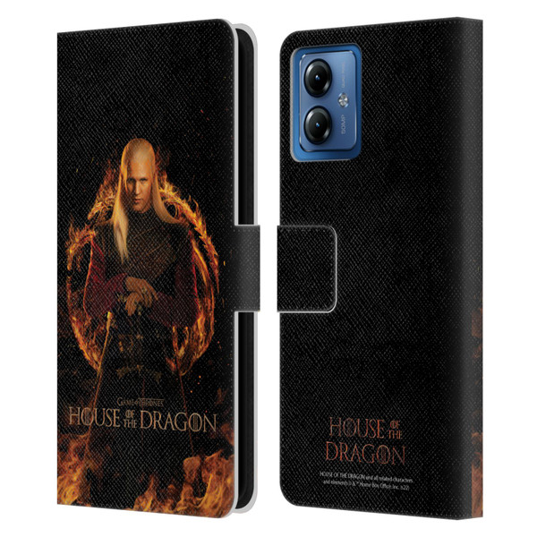House Of The Dragon: Television Series Key Art Daemon Leather Book Wallet Case Cover For Motorola Moto G14