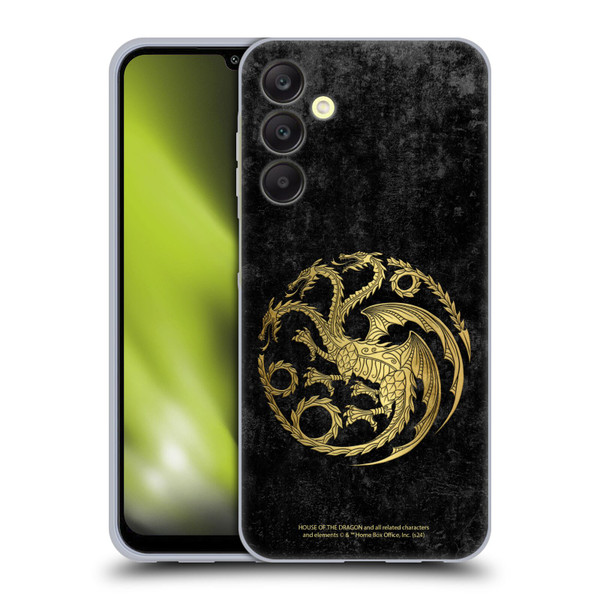 House Of The Dragon: Television Series Season 2 Graphics Gold Targaryen Logo Soft Gel Case for Samsung Galaxy A25 5G