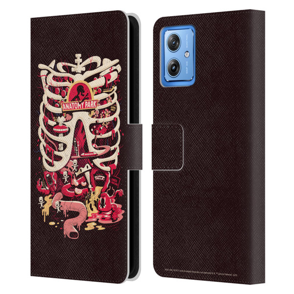 Rick And Morty Season 1 & 2 Graphics Anatomy Park Leather Book Wallet Case Cover For Motorola Moto G54 5G