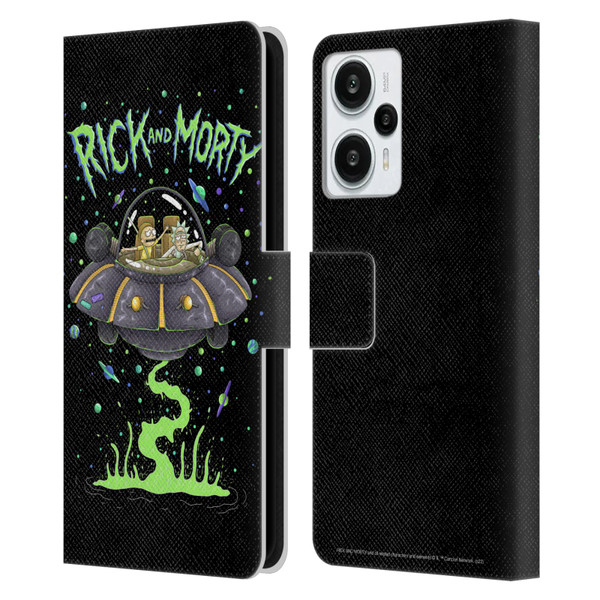 Rick And Morty Season 1 & 2 Graphics The Space Cruiser Leather Book Wallet Case Cover For Xiaomi Redmi Note 12T