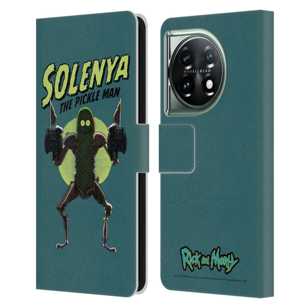 Rick And Morty Season 3 Character Art Pickle Rick Leather Book Wallet Case Cover For OnePlus 11 5G
