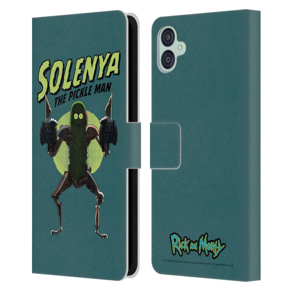 Rick And Morty Season 3 Character Art Pickle Rick Leather Book Wallet Case Cover For Samsung Galaxy M04 5G / A04e