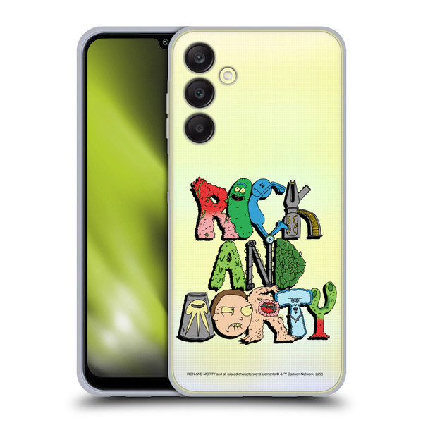 Rick And Morty Season 3 Character Art Typography Soft Gel Case for Samsung Galaxy A25 5G