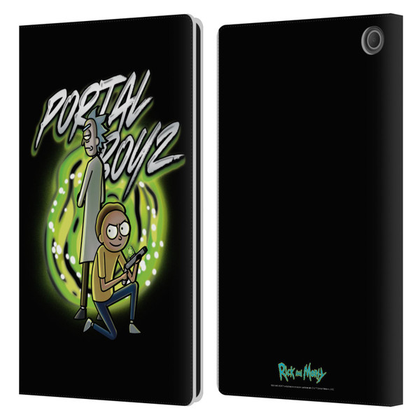 Rick And Morty Season 5 Graphics Portal Boyz Leather Book Wallet Case Cover For Amazon Fire Max 11 2023