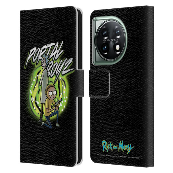 Rick And Morty Season 5 Graphics Portal Boyz Leather Book Wallet Case Cover For OnePlus 11 5G