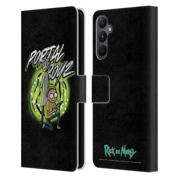 Rick And Morty Season 5 Graphics Portal Boyz Leather Book Wallet Case Cover For Samsung Galaxy A05s