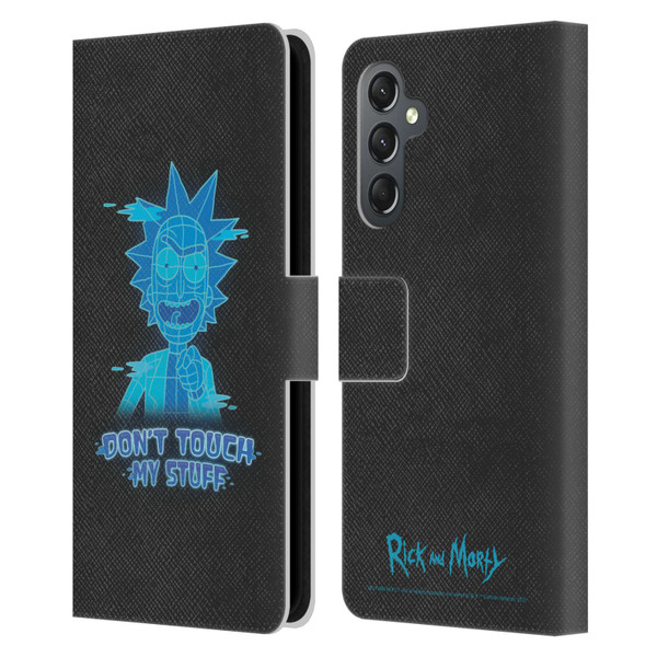 Rick And Morty Season 5 Graphics Don't Touch My Stuff Leather Book Wallet Case Cover For Samsung Galaxy A25 5G
