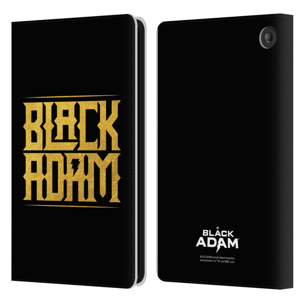 Black Adam Graphics Logotype Leather Book Wallet Case Cover For Amazon Fire 7 2022